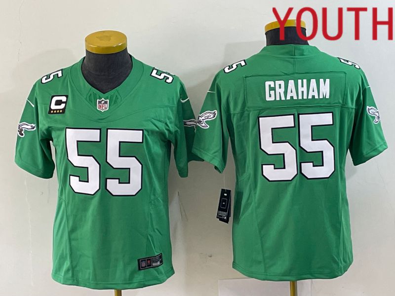 Youth Philadelphia Eagles #55 Graham Green 2023 Nike Vapor Limited NFL Jerseys